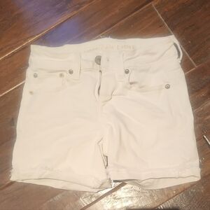 American Eagle Cream Jean Shorts